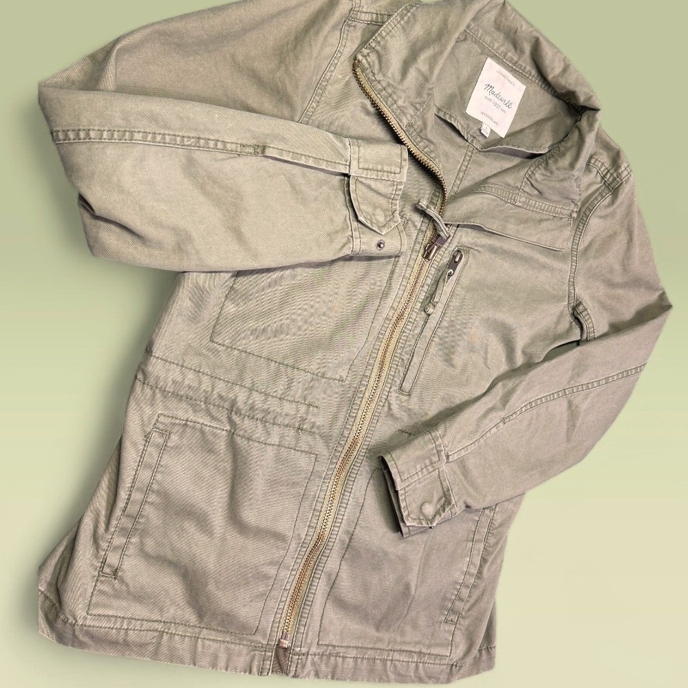 Madewell‎ Fleet Utility Military Field Jacket Coat C3394 Women Size S Green New